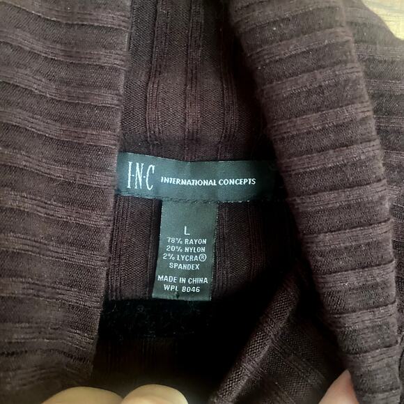 Vintage International Concepts Brown Ribbed Turtleneck size Large - Picture 3 of 5
